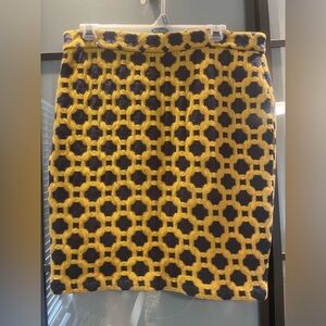 Chic Geometric Yellow and Black Pencil Skirt